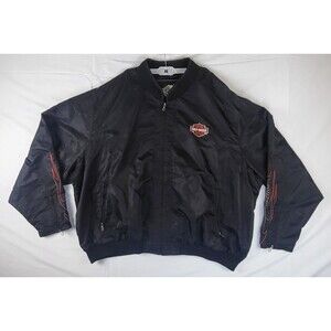 Harley Davidson Motorcycles Riding Jacket Nylon Black Flames Men’s 5X 98440-10VM